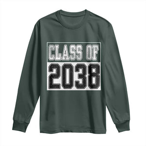 Class of 2038 Long Sleeve Shirt Grow With Me To Graduation TS10 Dark Forest Green Print Your Wear