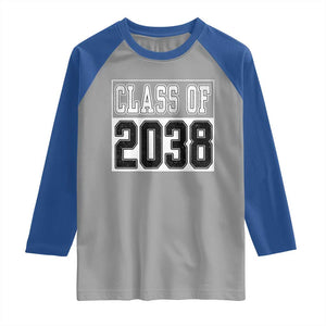 Class of 2038 Raglan Shirt Grow With Me To Graduation TS10 Sport Gray Royal Print Your Wear