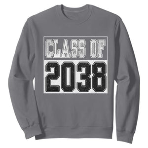 Class of 2038 Sweatshirt Grow With Me To Graduation TS10 Charcoal Print Your Wear