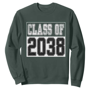 Class of 2038 Sweatshirt Grow With Me To Graduation TS10 Dark Forest Green Print Your Wear