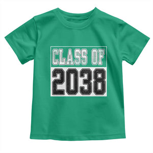 Class of 2038 Toddler T Shirt Grow With Me To Graduation TS10 Irish Green Print Your Wear