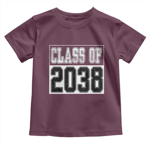 Class of 2038 Toddler T Shirt Grow With Me To Graduation TS10 Maroon Print Your Wear