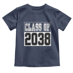 Class of 2038 Toddler T Shirt Grow With Me To Graduation TS10 Navy Print Your Wear