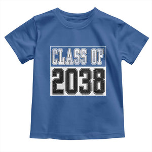 Class of 2038 Toddler T Shirt Grow With Me To Graduation TS10 Royal Blue Print Your Wear