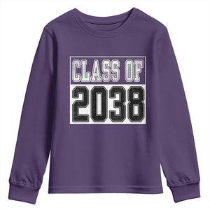 Class of 2038 Youth Sweatshirt Grow With Me To Graduation TS10 Purple Print Your Wear