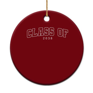 Class of 2038 Ceramic Ornament First Day of School Grow With Me Graduation Gift TS10 1pc Red Print Your Wear