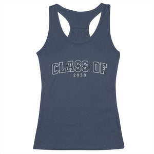 Class of 2038 Racerback Tank Top First Day of School Grow With Me Graduation Gift TS10 Navy Print Your Wear