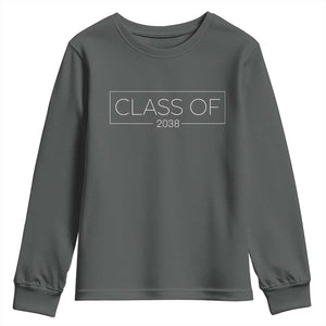 Class of 2037 Youth Sweatshirt Grow With Me First Day of School Graduation Gift TS10 Dark Heather Print Your Wear