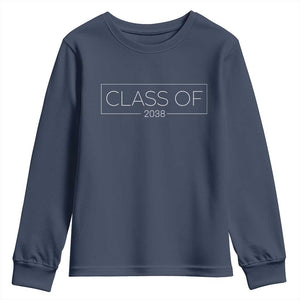 Class of 2037 Youth Sweatshirt Grow With Me First Day of School Graduation Gift TS10 Navy Print Your Wear