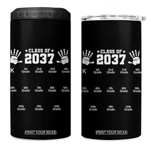 Class of 2037 Grow With Me 4 in 1 Can Cooler Tumbler Handprint K to 12th Grade Graduation TS10 One Size: 16 oz Black Print Your Wear