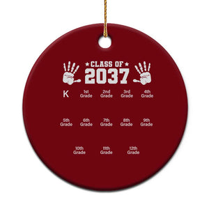 Class of 2037 Grow With Me Ceramic Ornament Handprint K to 12th Grade Graduation TS10 1pc Red Print Your Wear
