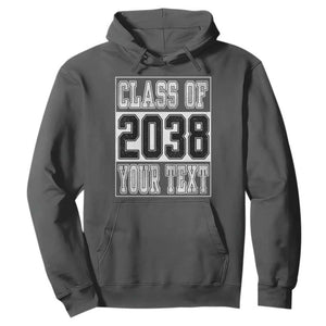 Personalized Class of 2038 Hoodie Custom Name Grow With Me To Graduation TS10 Dark Heather Print Your Wear