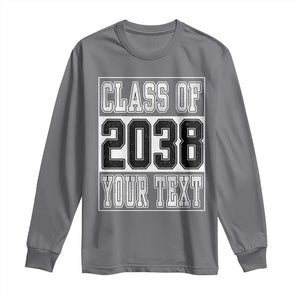 Personalized Class of 2038 Long Sleeve Shirt Custom Name Grow With Me To Graduation TS10 Charcoal Print Your Wear