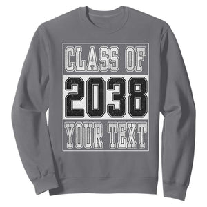Personalized Class of 2038 Sweatshirt Custom Name Grow With Me To Graduation TS10 Charcoal Print Your Wear