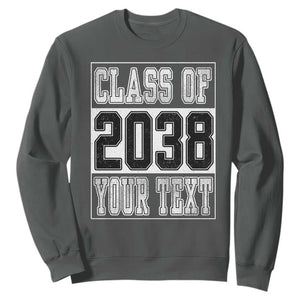 Personalized Class of 2038 Sweatshirt Custom Name Grow With Me To Graduation TS10 Dark Heather Print Your Wear