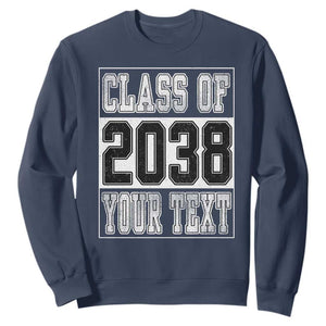 Personalized Class of 2038 Sweatshirt Custom Name Grow With Me To Graduation TS10 Navy Print Your Wear