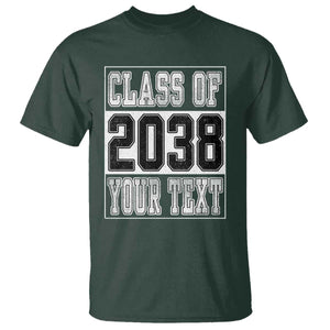 Personalized Class of 2038 T Shirt Custom Name Grow With Me To Graduation TS10 Dark Forest Green Print Your Wear