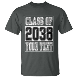 Personalized Class of 2038 T Shirt Custom Name Grow With Me To Graduation TS10 Dark Heather Print Your Wear