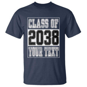Personalized Class of 2038 T Shirt Custom Name Grow With Me To Graduation TS10 Navy Print Your Wear