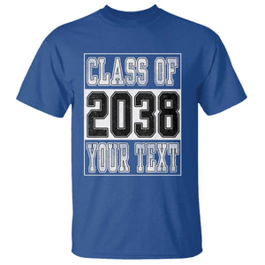 Personalized Class of 2038 T Shirt Custom Name Grow With Me To Graduation TS10 Royal Blue Print Your Wear
