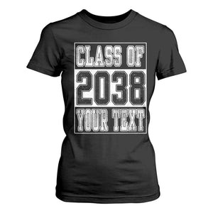 Personalized Class of 2038 T Shirt For Women Custom Name Grow With Me To Graduation TS10 Black Print Your Wear