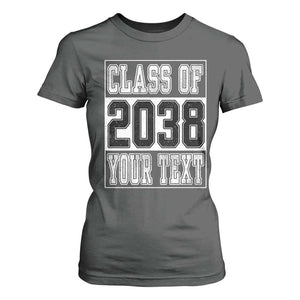 Personalized Class of 2038 T Shirt For Women Custom Name Grow With Me To Graduation TS10 Dark Heather Print Your Wear