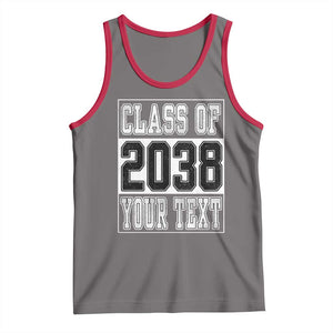 Personalized Class of 2038 Tank Top Custom Name Grow With Me To Graduation TS10 Deep Heather Red Print Your Wear