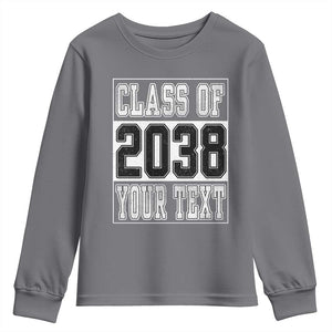 Personalized Class of 2038 Youth Sweatshirt Custom Name Grow With Me To Graduation TS10 Charcoal Print Your Wear