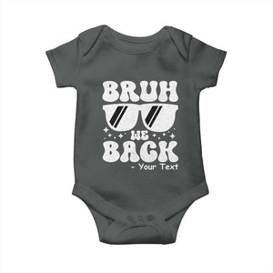 Personalized Back To School Baby Onesie Custom Name Happy First Day Of School TS10 Dark Heather Print Your Wear
