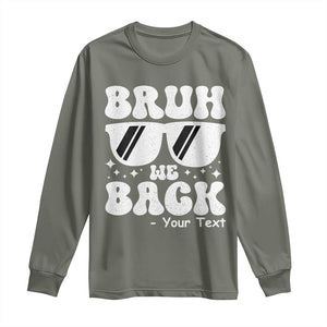 Personalized Back To School Long Sleeve Shirt Custom Name Happy First Day Of School TS10 Military Green Print Your Wear