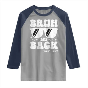 Personalized Back To School Raglan Shirt Custom Name Happy First Day Of School TS10 Sport Gray Navy Print Your Wear