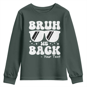Personalized Back To School Youth Sweatshirt Custom Name Happy First Day Of School TS10 Dark Forest Green Print Your Wear