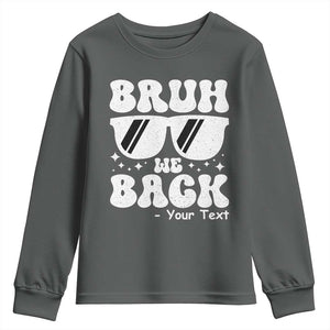 Personalized Back To School Youth Sweatshirt Custom Name Happy First Day Of School TS10 Dark Heather Print Your Wear