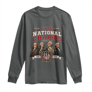 Funny Founding Fathers USA 250th Anniversary Long Sleeve Shirt 1776 Championship Parody American Flag Vintage Patriotic Humor