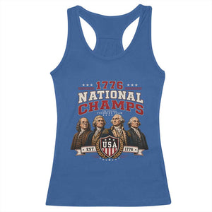 Funny Founding Fathers USA 250th Anniversary Racerback Tank Top 1776 Championship Parody American Flag Vintage Patriotic Humor
