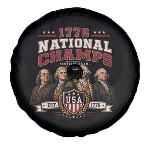 Funny Founding Fathers USA 250th Anniversary Spare Tire Cover 1776 Championship Parody American Flag Vintage Patriotic Humor