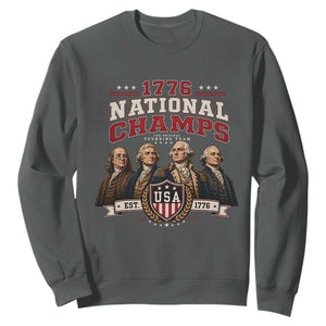Funny Founding Fathers USA 250th Anniversary Sweatshirt 1776 Championship Parody American Flag Vintage Patriotic Humor
