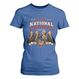 Funny Founding Fathers USA 250th Anniversary T Shirt For Women 1776 Championship Parody American Flag Vintage Patriotic Humor