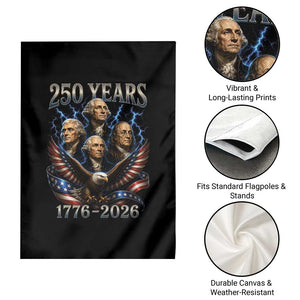 Founding Fathers USA 250th Anniversary Garden Flag Vintage 250 Years 1776 2026 Patriotic Eagle American Flag