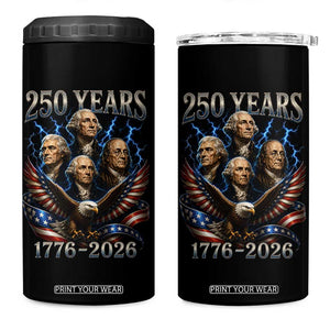 Founding Fathers USA 250th Anniversary 4 in 1 Can Cooler Tumbler Vintage 250 Years 1776 2026 Patriotic Eagle American Flag