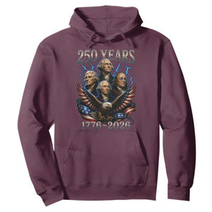 Founding Fathers USA 250th Anniversary Hoodie Vintage 250 Years 1776 2026 Patriotic Eagle American Flag
