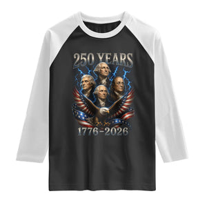 Founding Fathers USA 250th Anniversary Raglan Shirt Vintage 250 Years 1776 2026 Patriotic Eagle American Flag
