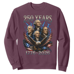 Founding Fathers USA 250th Anniversary Sweatshirt Vintage 250 Years 1776 2026 Patriotic Eagle American Flag