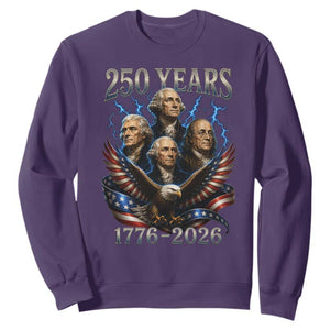Founding Fathers USA 250th Anniversary Sweatshirt Vintage 250 Years 1776 2026 Patriotic Eagle American Flag