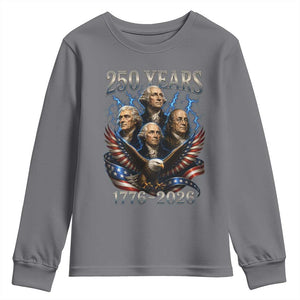 Founding Fathers USA 250th Anniversary Youth Sweatshirt Vintage 250 Years 1776 2026 Patriotic Eagle American Flag