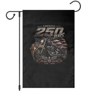 Retro Biker USA 250th Anniversary Garden Flag Vintage Motorcycle American Flag Route 66 Highway