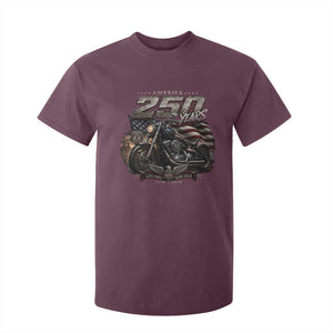 Retro Biker USA 250th Anniversary T Shirt For Kid Vintage Motorcycle American Flag Route 66 Highway
