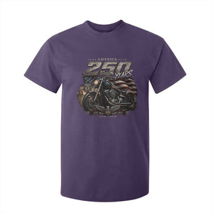 Retro Biker USA 250th Anniversary T Shirt For Kid Vintage Motorcycle American Flag Route 66 Highway