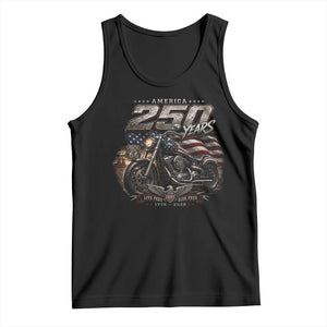 Retro Biker USA 250th Anniversary Tank Top Vintage Motorcycle American Flag Route 66 Highway
