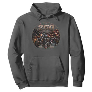 Retro Biker USA 250th Anniversary Hoodie Vintage 250 Years 1776 2026 Patriotic Motorcycle American Flag